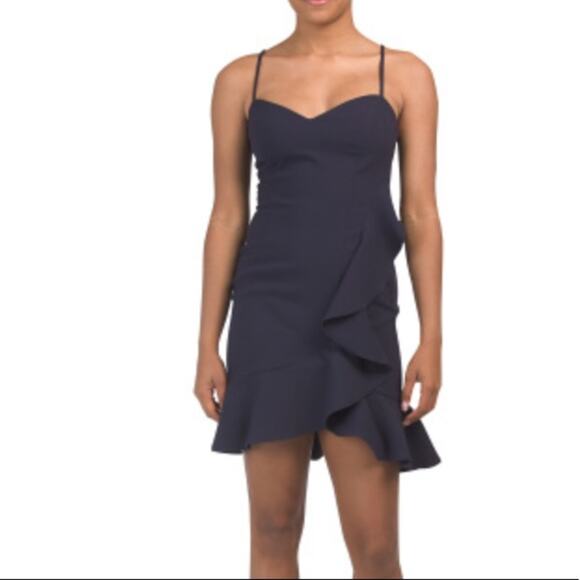 NWT Likely Laverna ruffle dress Navy Sz 12 - Picture 1 of 8